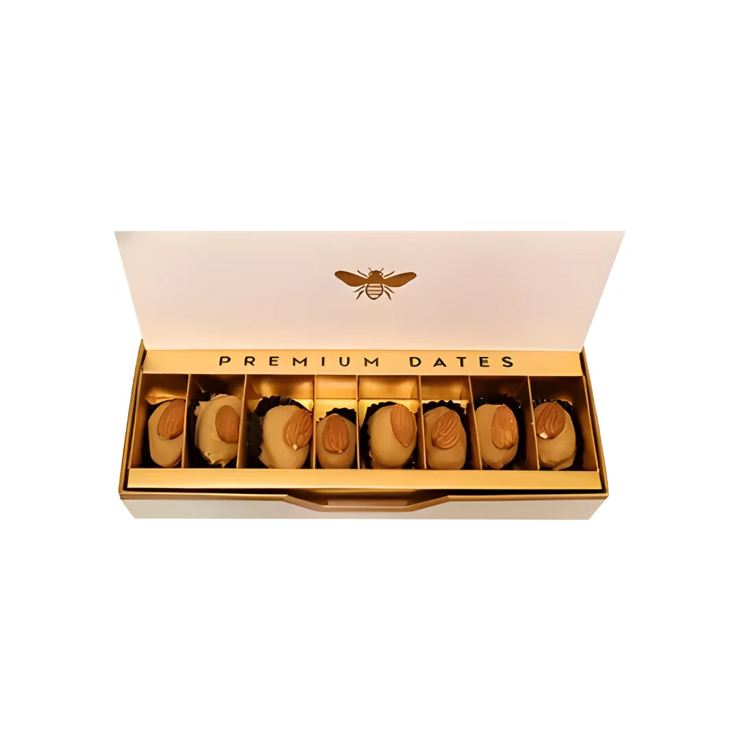 8 Pieces Luxury Chocolate Coated Dates With Nuts Box